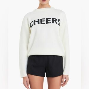 English Factory Cream Sweater - CHEERS Lettering
